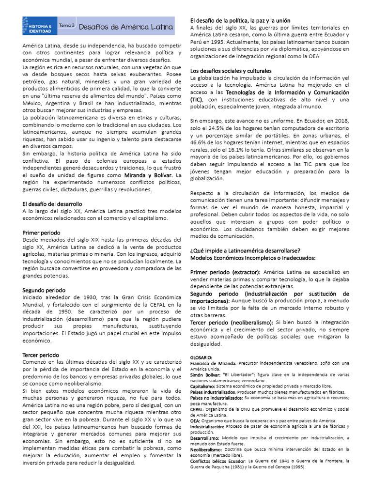 Desafíos y Desarrollo en América Latina | PDF | America latina | Américas
