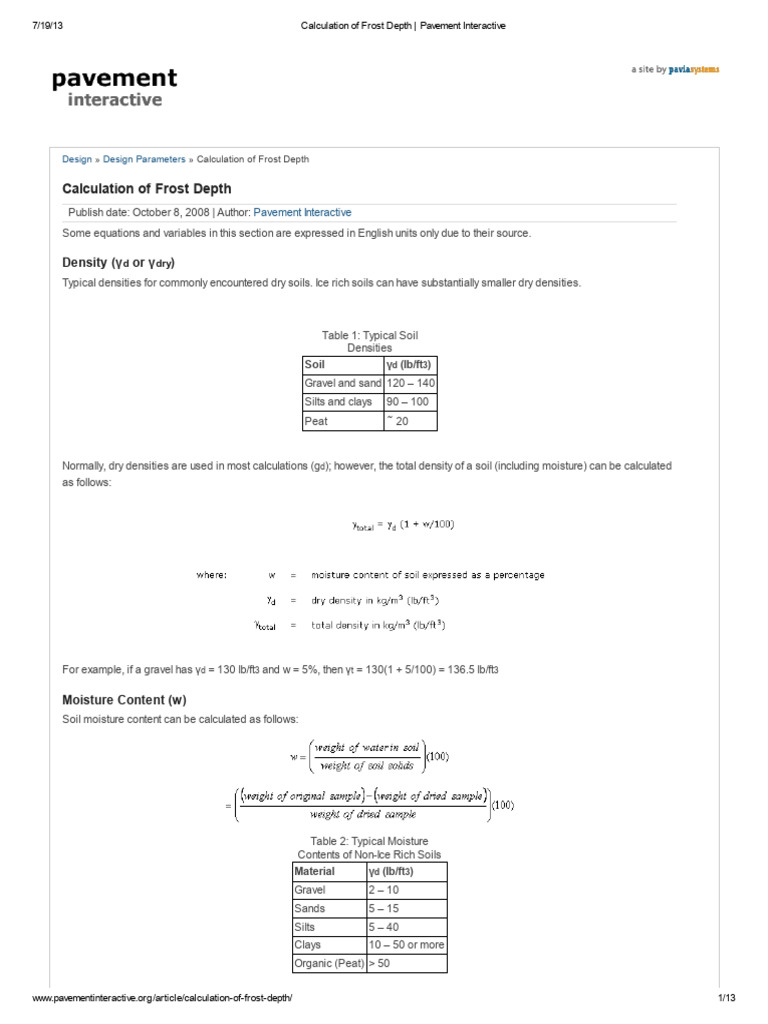 Frost Depth Calculation Guide | PDF | Heat | Road Surface