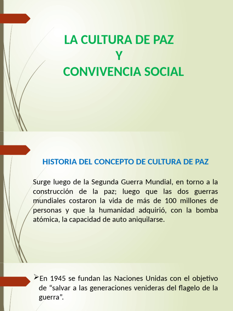Cultura de Paz y Convivencia Social | PDF | Violencia | Paz
