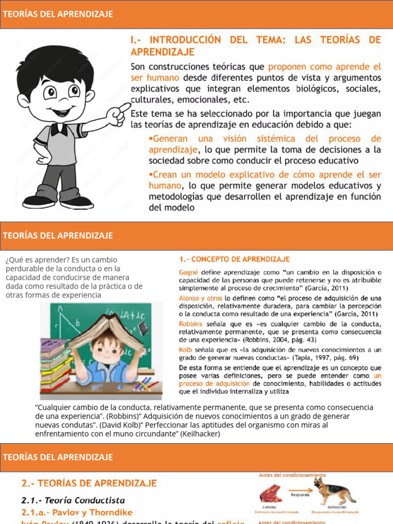 Teorías del Aprendizaje y Modelos Clave | PDF | Teoría del aprendizaje ...
