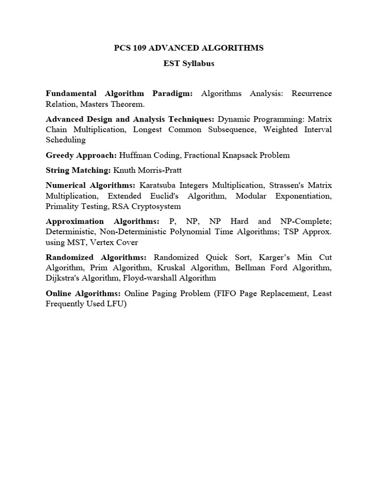 EST Syllabus | PDF