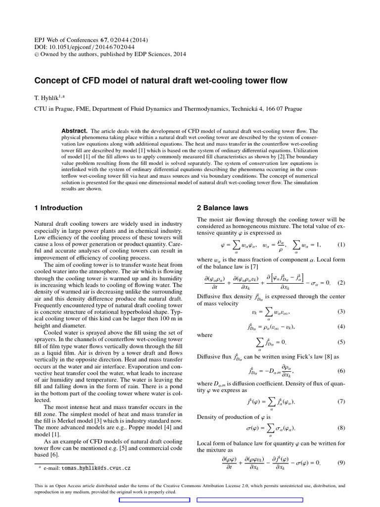 Concept of CFD Model of Natural Draft Wet-Cooling | PDF | Humidity ...