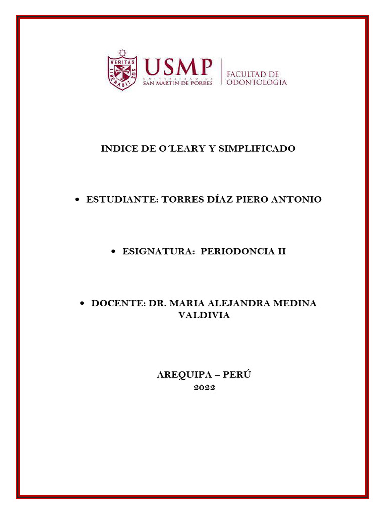Indice De O Leary Y Simplificado Pdf