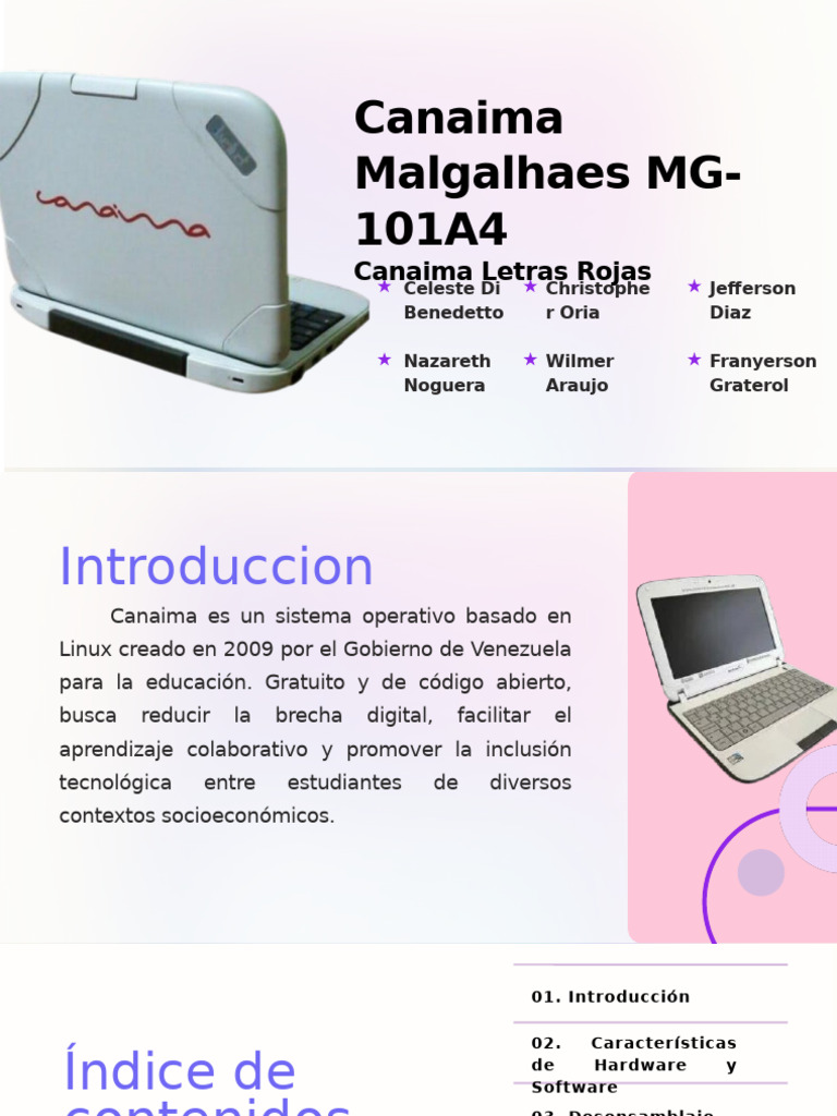 Especificaciones Canaima Letras Rojas | PDF | Arranque | Microsoft Windows