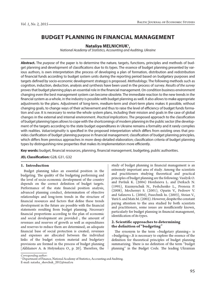 Budget Planning in Financial Management | PDF | Budget | Government Budget