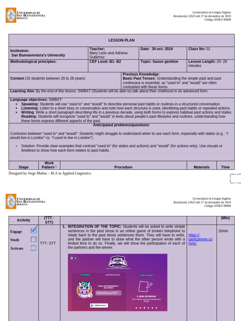LESSON PLAN FORMAT OUR FIRST CLASS Correction | PDF | Linguistics ...