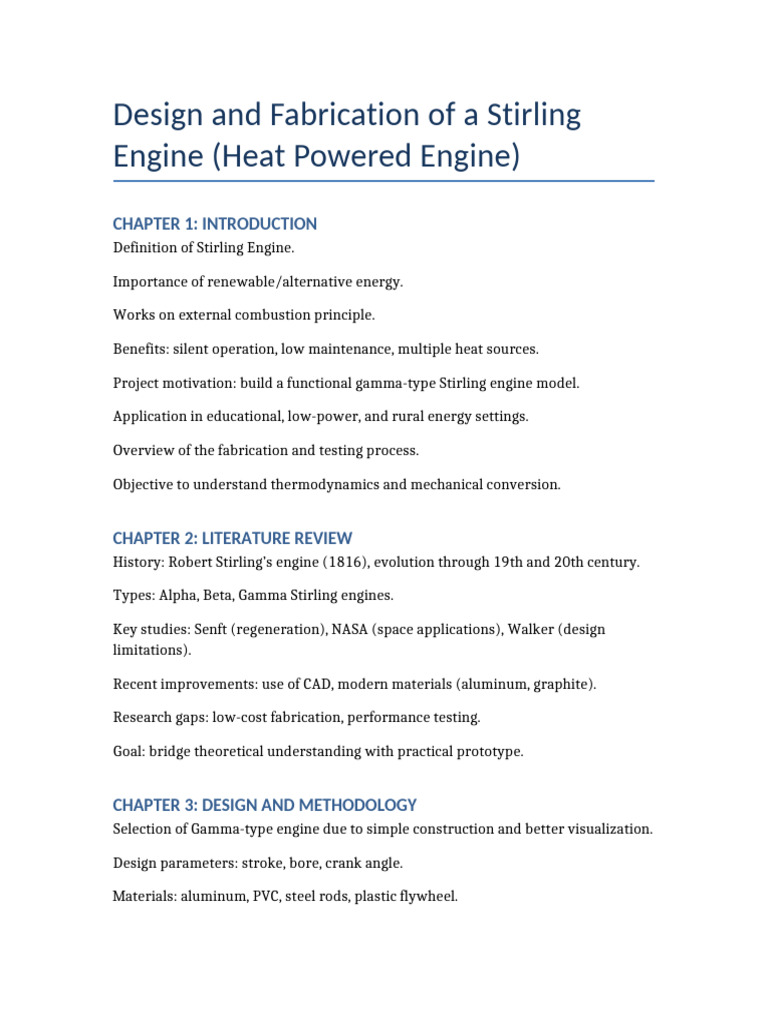 Stirling Engine Design and Fabrication Guide | PDF | Engines | Heat