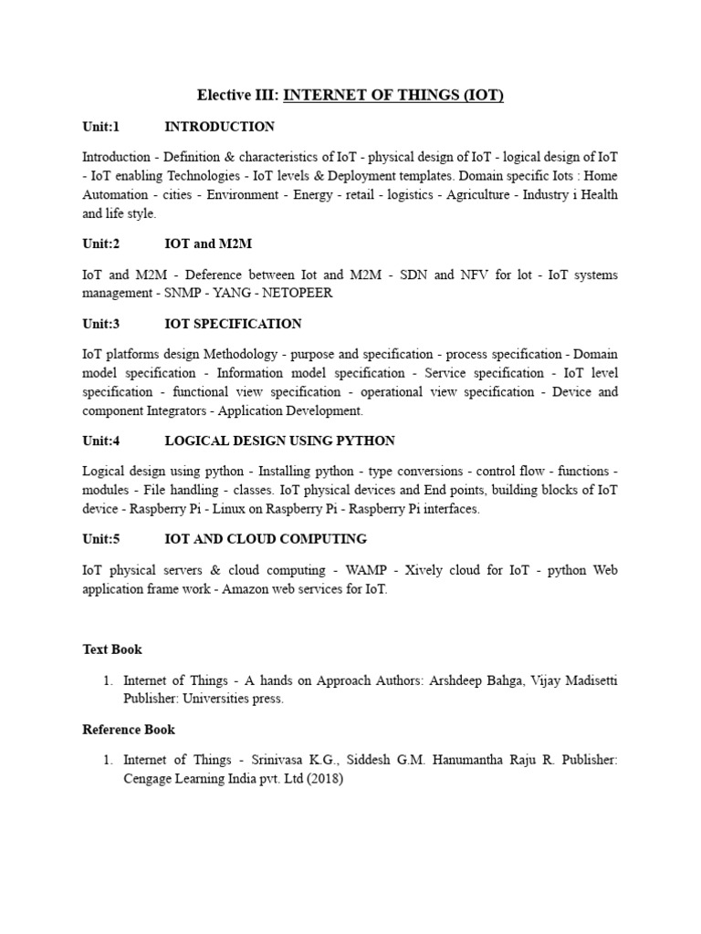Iot Syllabus | PDF