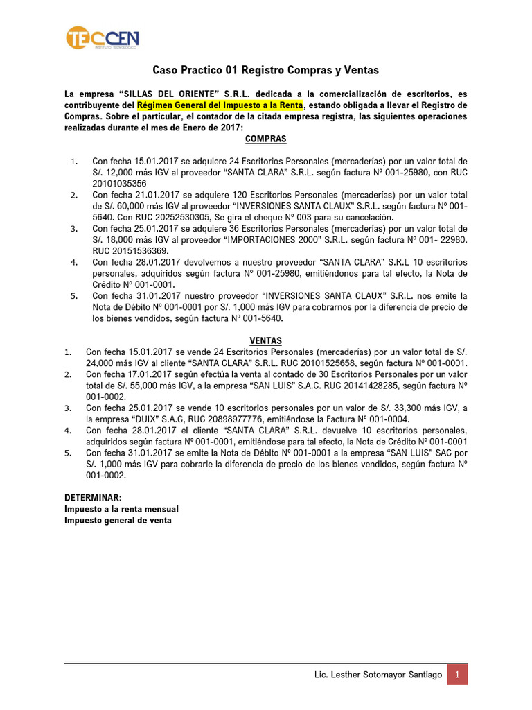 Ejemplo de Registro de Compras y Ventas | PDF | Factura | Finanzas del ...