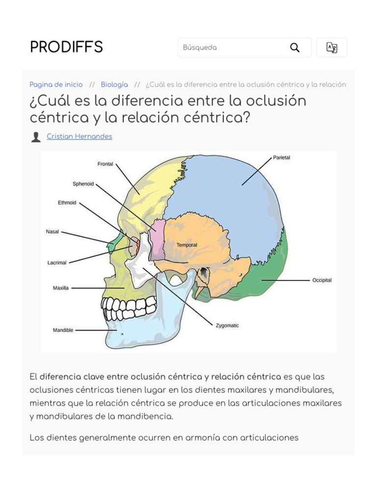 Diferencias entre oclusión y relación céntrica | PDF | Odontología