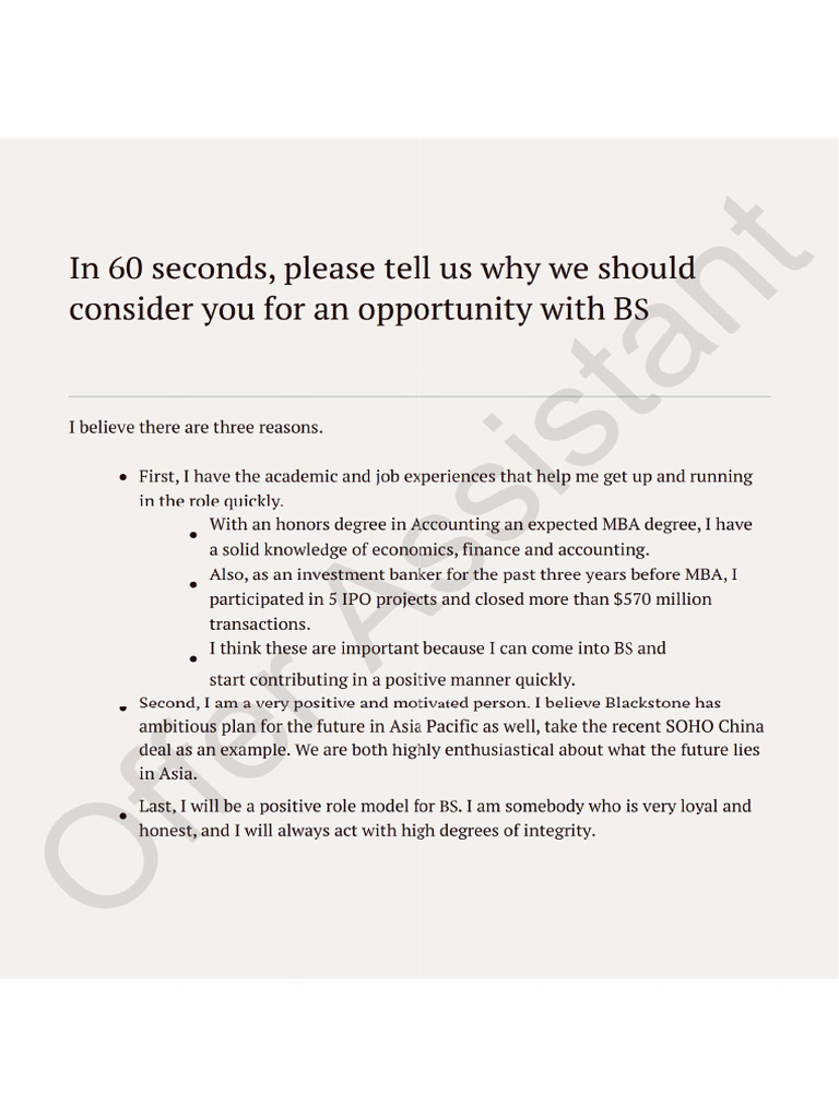 APAC Digital Interview Reference Answers | PDF