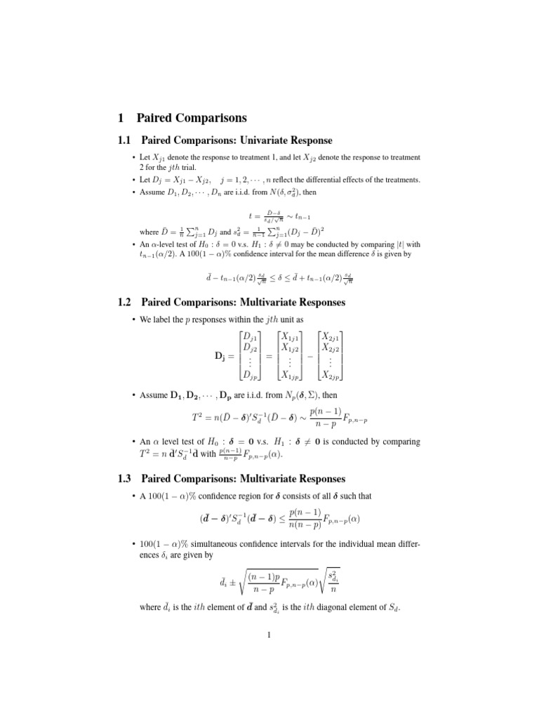 Comparisons of Several Multivariate Means | PDF | F Test | Statistical ...