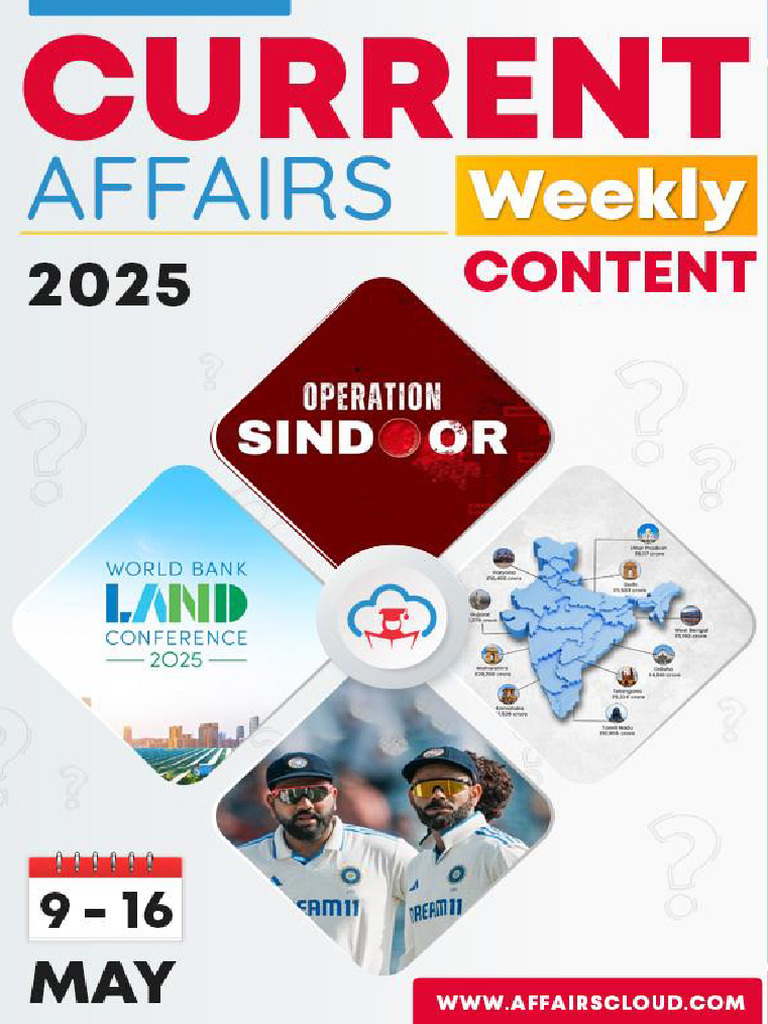 Current Affairs Weekly Content PDF May 2025 2nd Week by AffairsCloud 1 ...