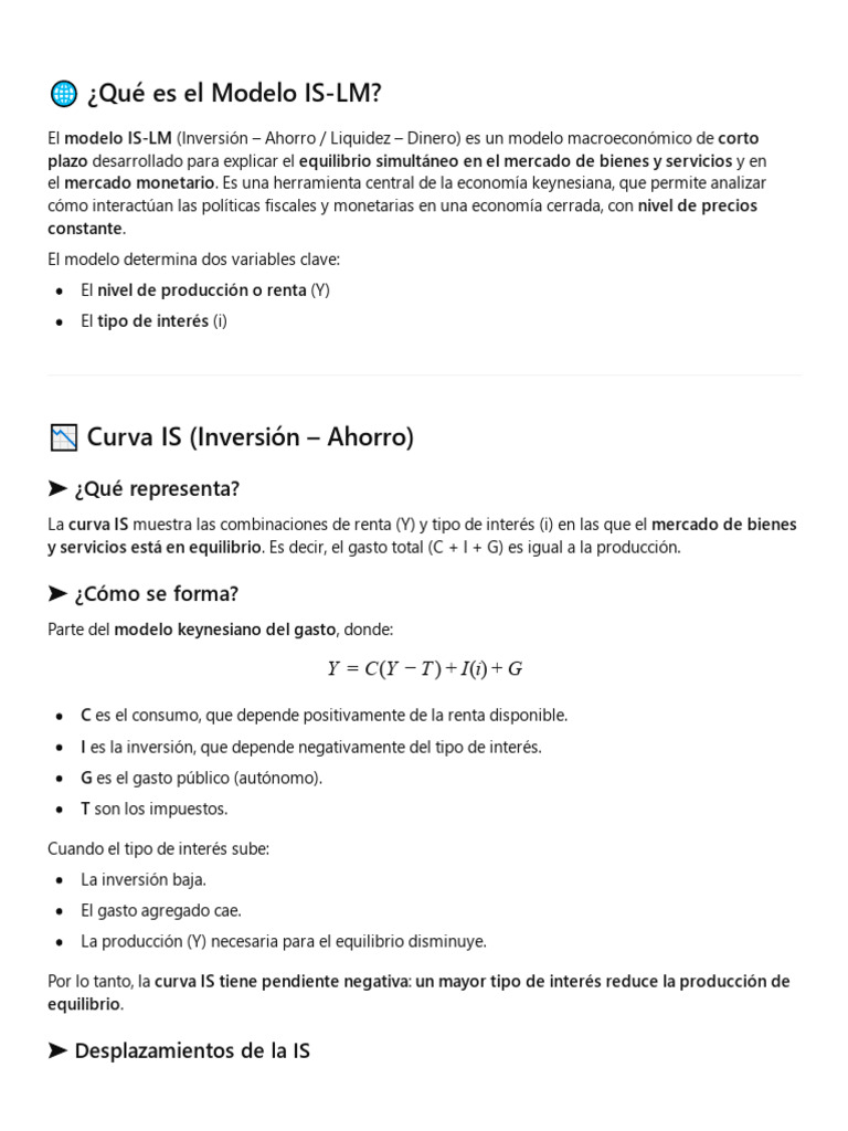 Qué Es El Modelo IS-LM | PDF | Economias | Ciencias económicas