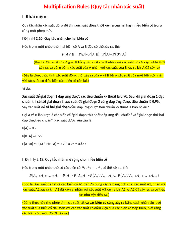 Multiplication Rules Script | PDF