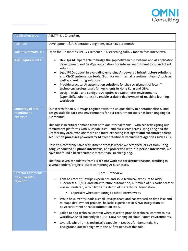 AI DevOps Engineer Recruitment Summary | PDF | Artificial Intelligence ...