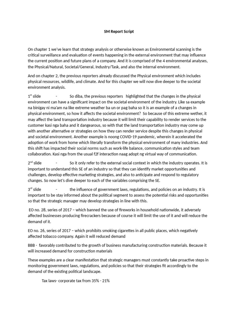 SM Report Script - 070312 | PDF | Inflation | Demand