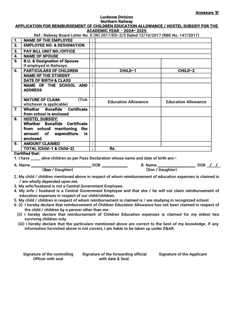 CEA Reimbursement Application 2024-2025 | PDF | Social Institutions