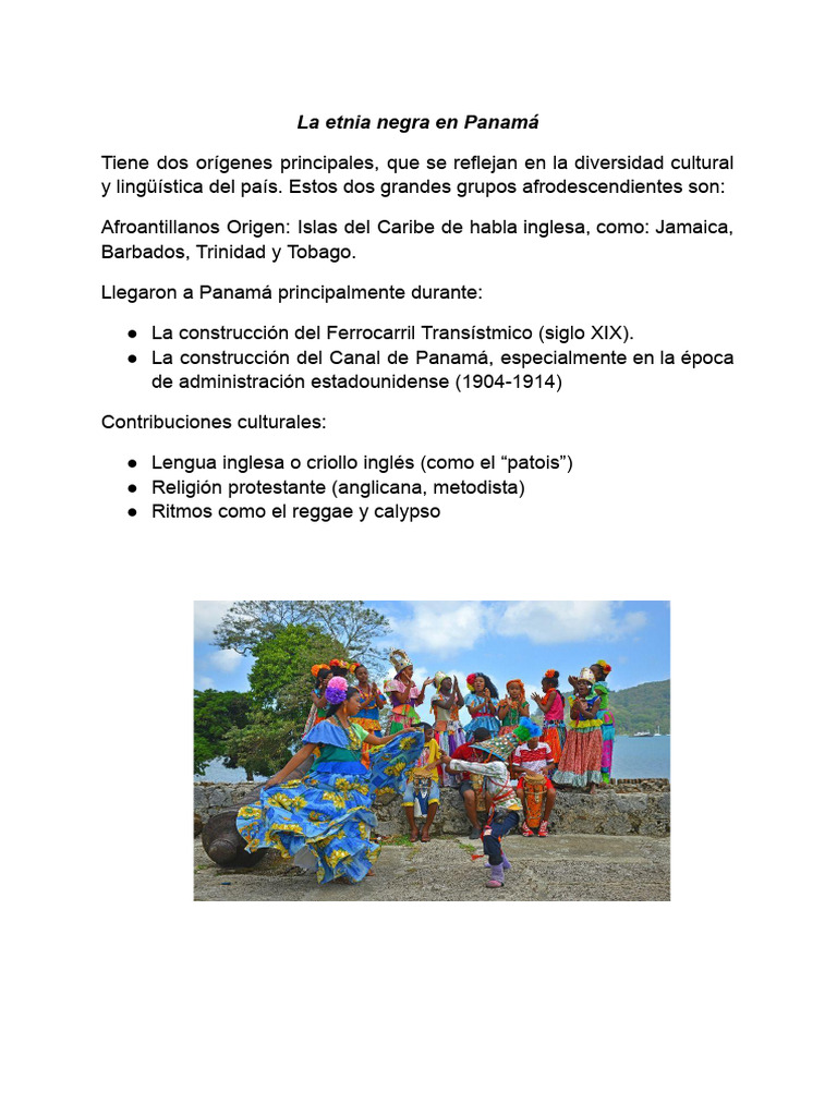 Aportes culturales de afrodescendientes en Panamá | PDF