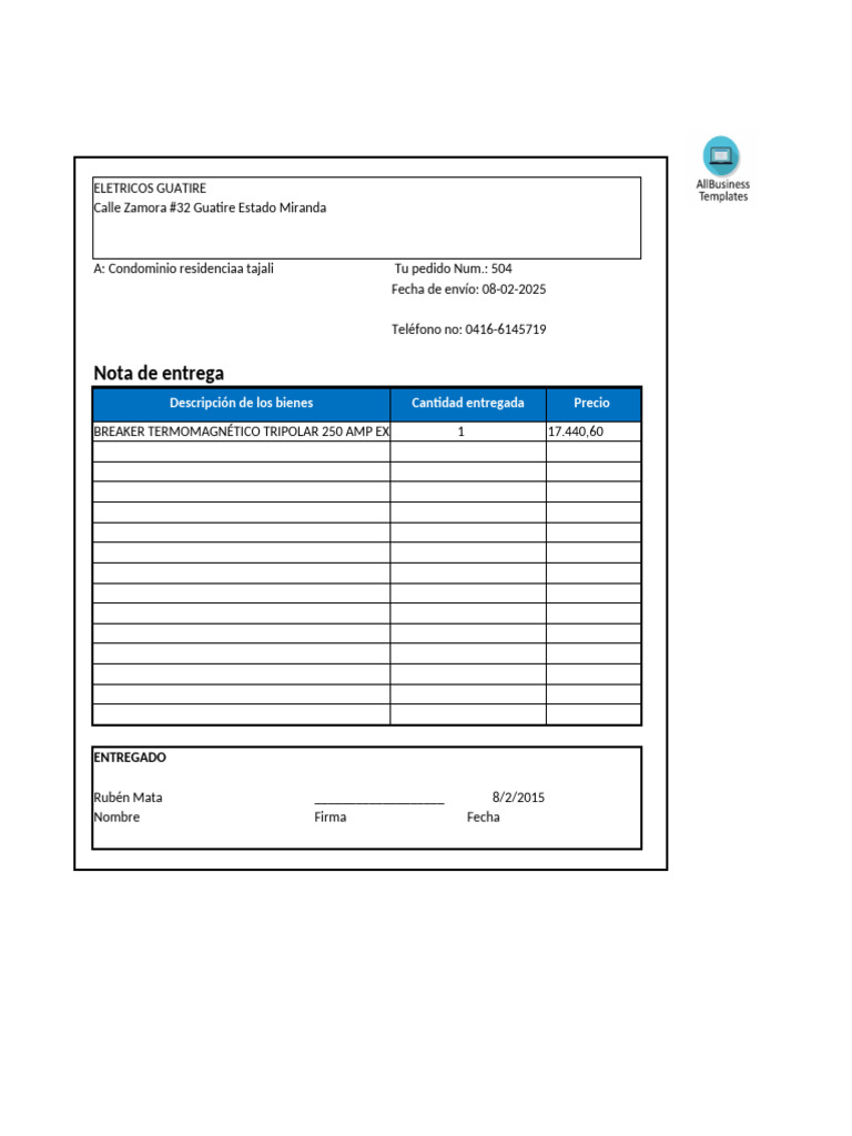 Delivery Note h4d9z SP | PDF