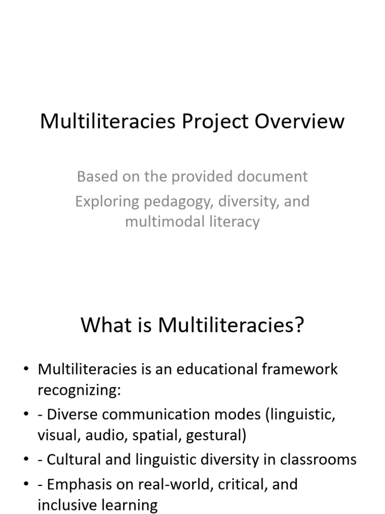 Multiliteracies Project Presentation | PDF
