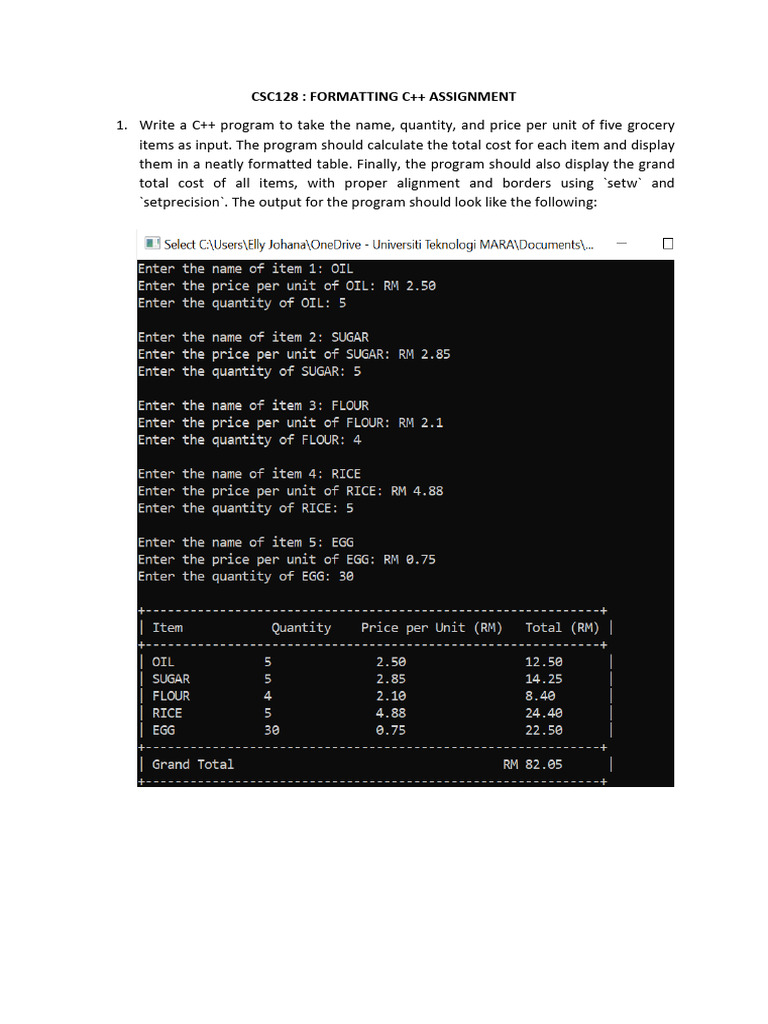 Formatting C++ CSC128 | PDF