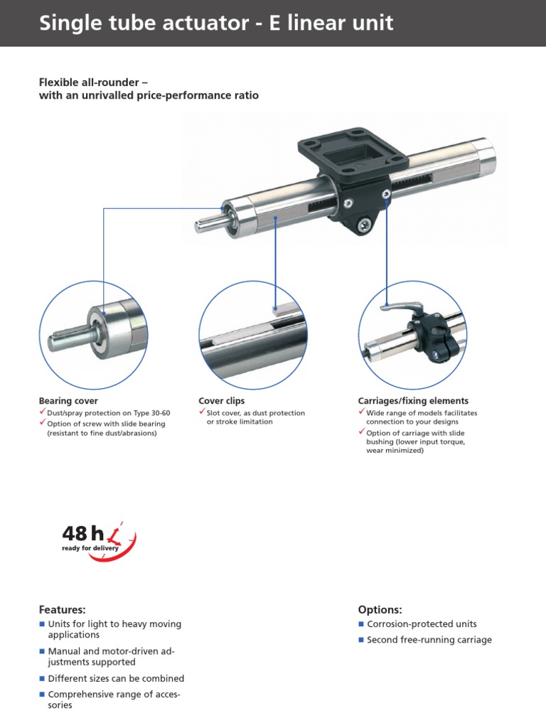 E Linear Unit Specifications and Options | PDF | Transmission ...