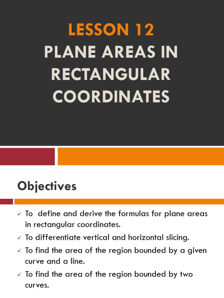 Discussion - Plane Areas in Rectangular Coordinates | PDF | Area ...