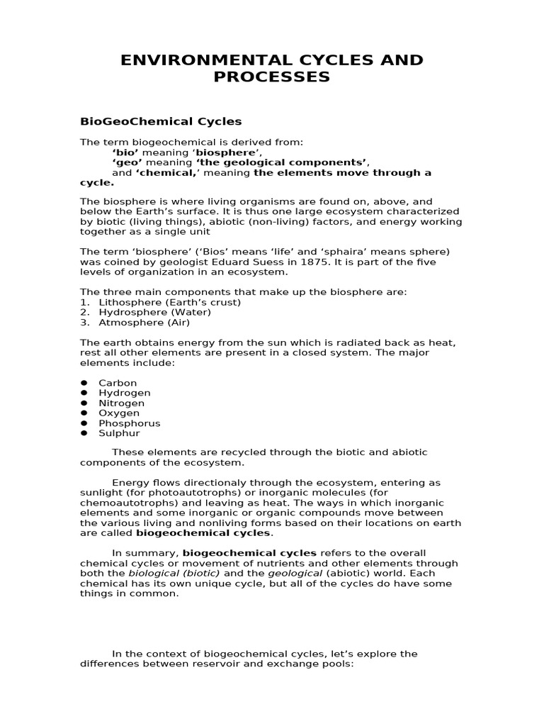Understanding Biogeochemical Cycles | PDF | Evaporation | Water