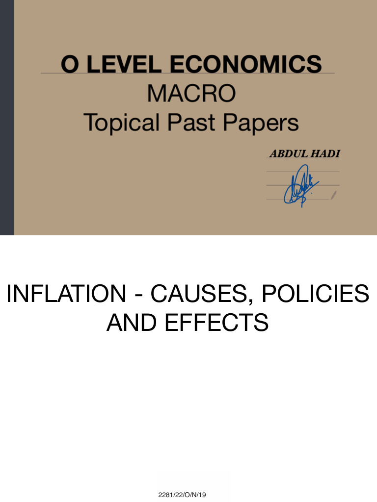 O Level Economics Past Papers Guide | PDF