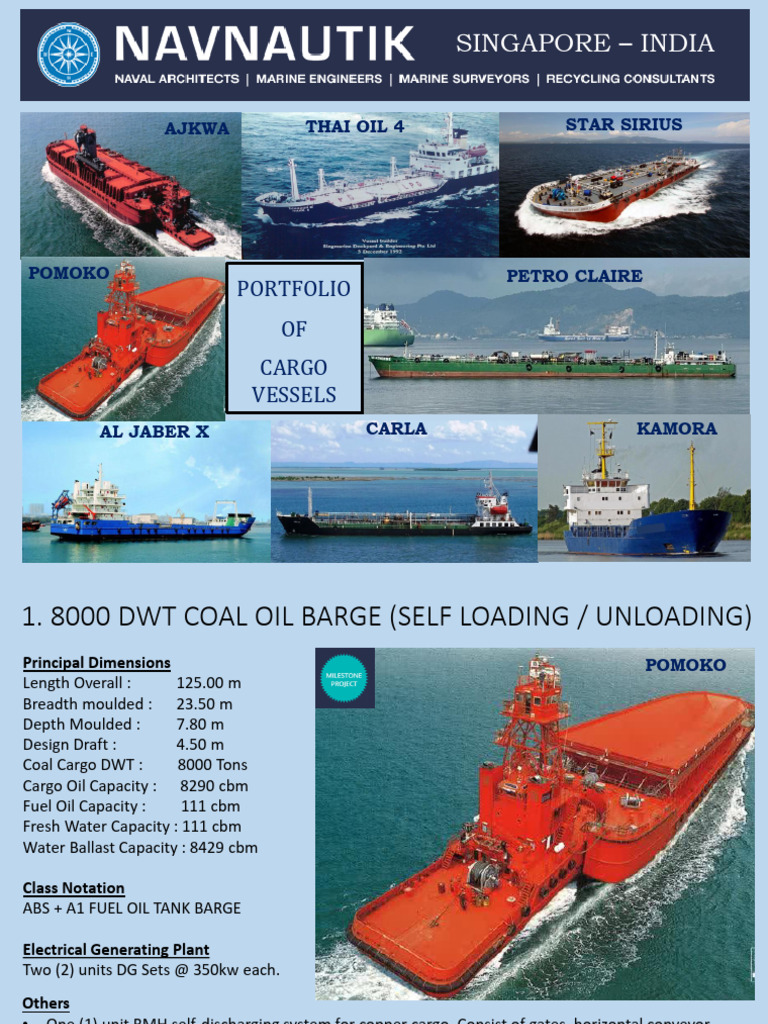 Cargo Vessels Portfolio Overview | PDF | Cargo Ship | Marine Propulsion