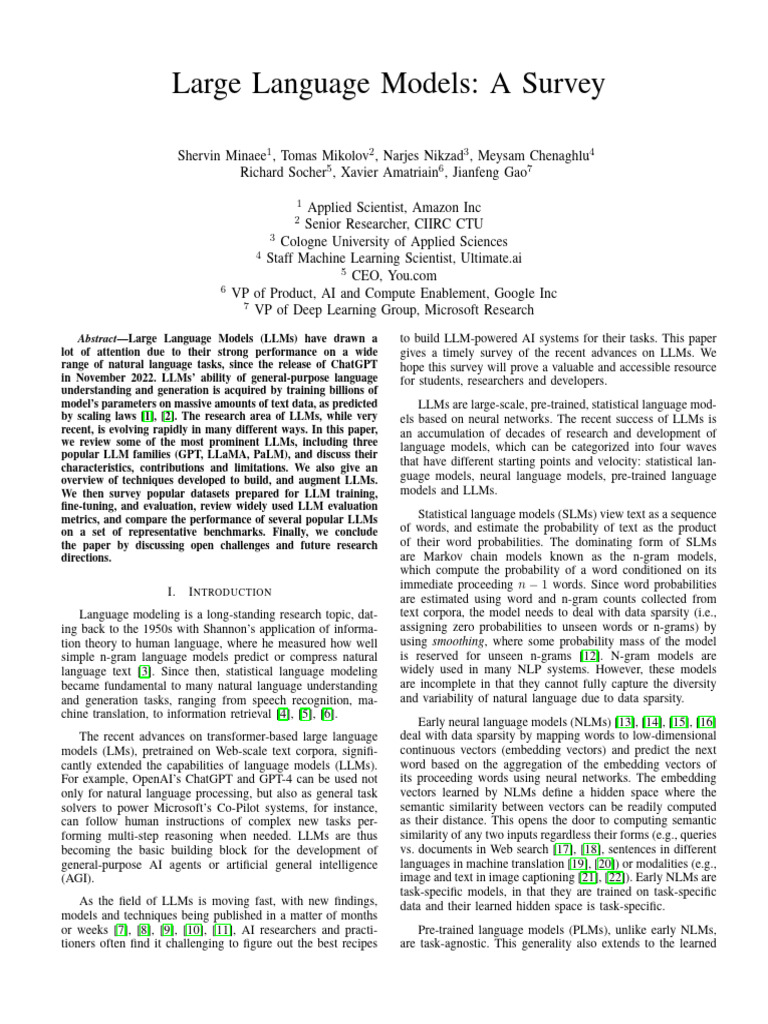 Survey of Large Language Models | PDF | Machine Learning | Artificial ...