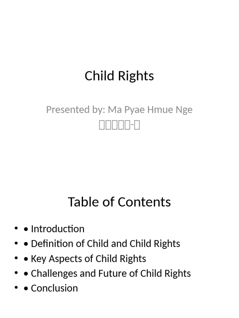 Child Rights Improved Presentation | PDF | Children's Rights | Child ...