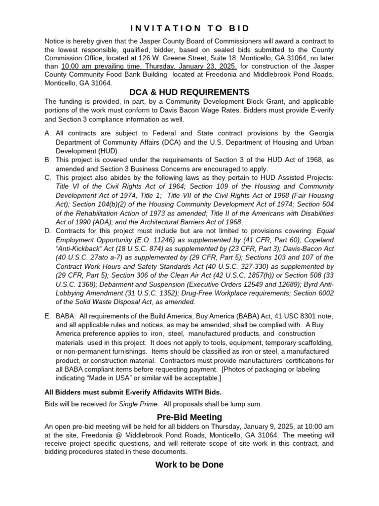 24.12.06 03 Invitation To Bid | PDF | Surety | Civil Rights Act Of 1964