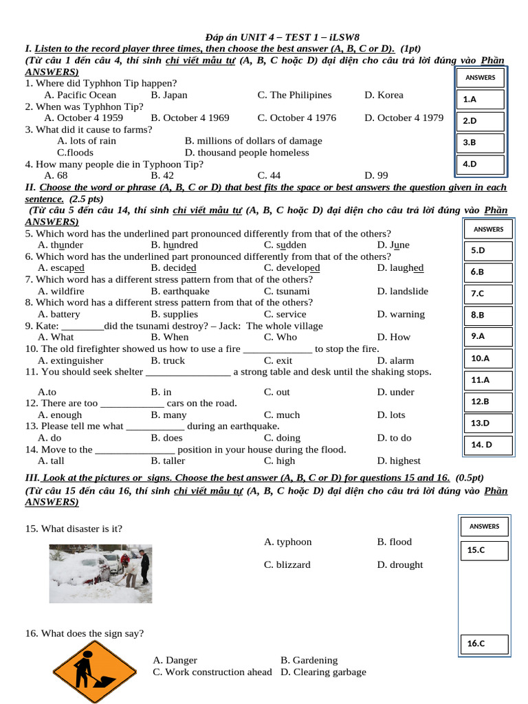 Typhoon Tip: Test Answers and Insights | PDF | Natural Hazards ...