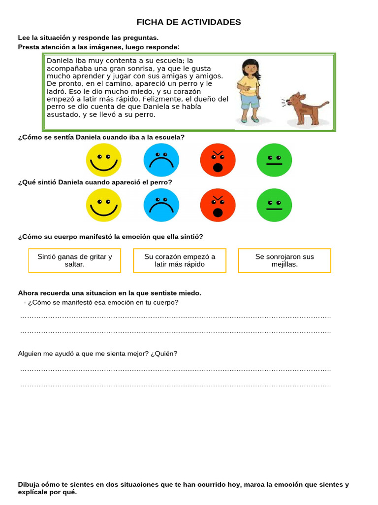 Actividades para Reconocer Emociones en Niños | PDF | Las emociones