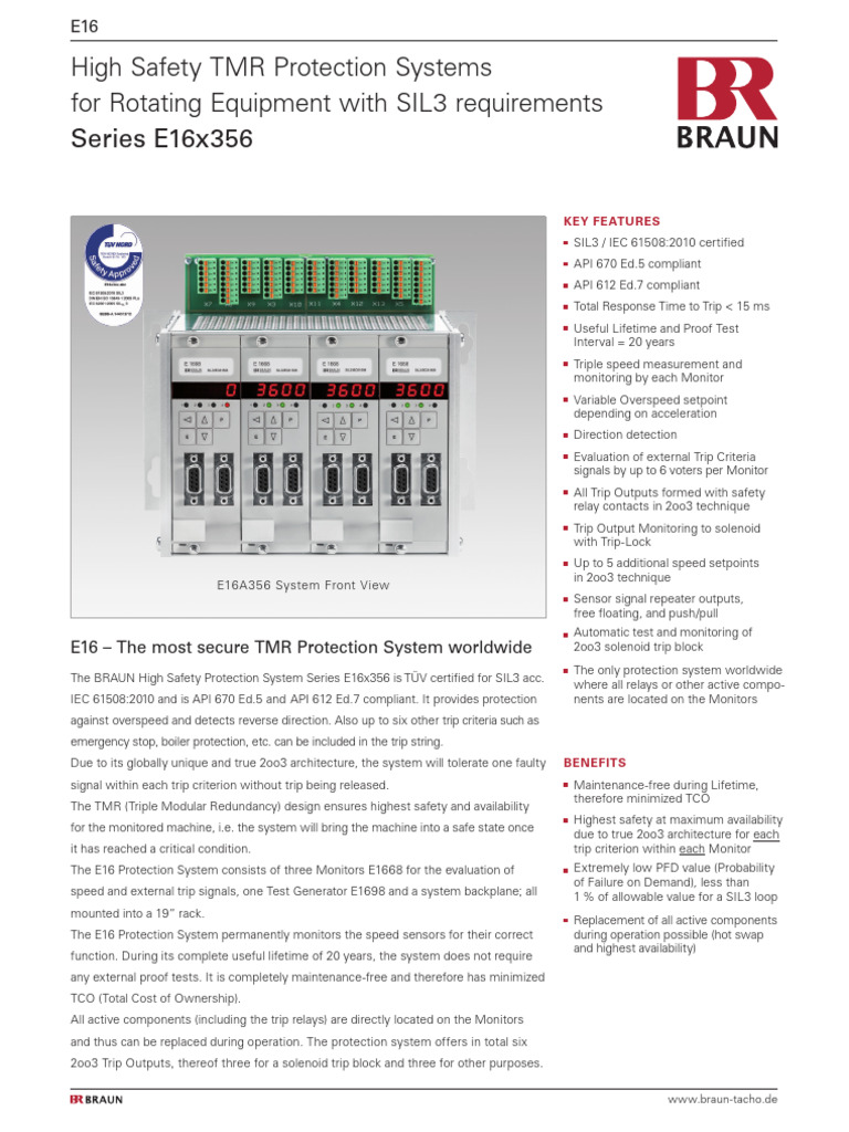E16x356 High Safety Protection System | PDF