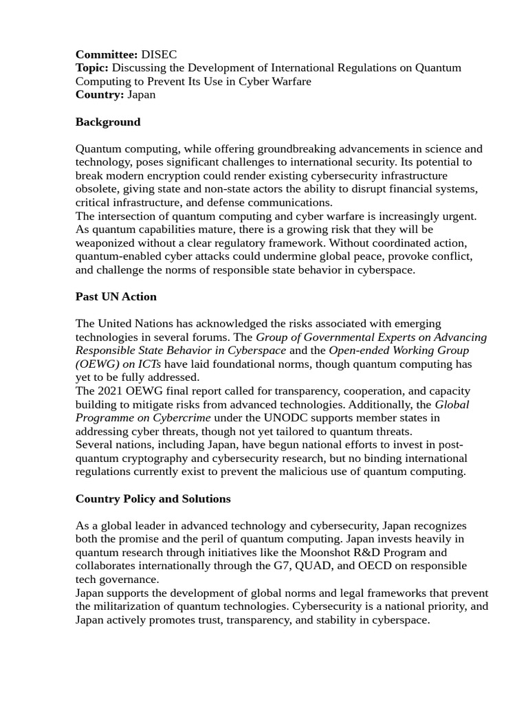 Quantum Computing Regulations for Cybersecurity | PDF | Computer ...