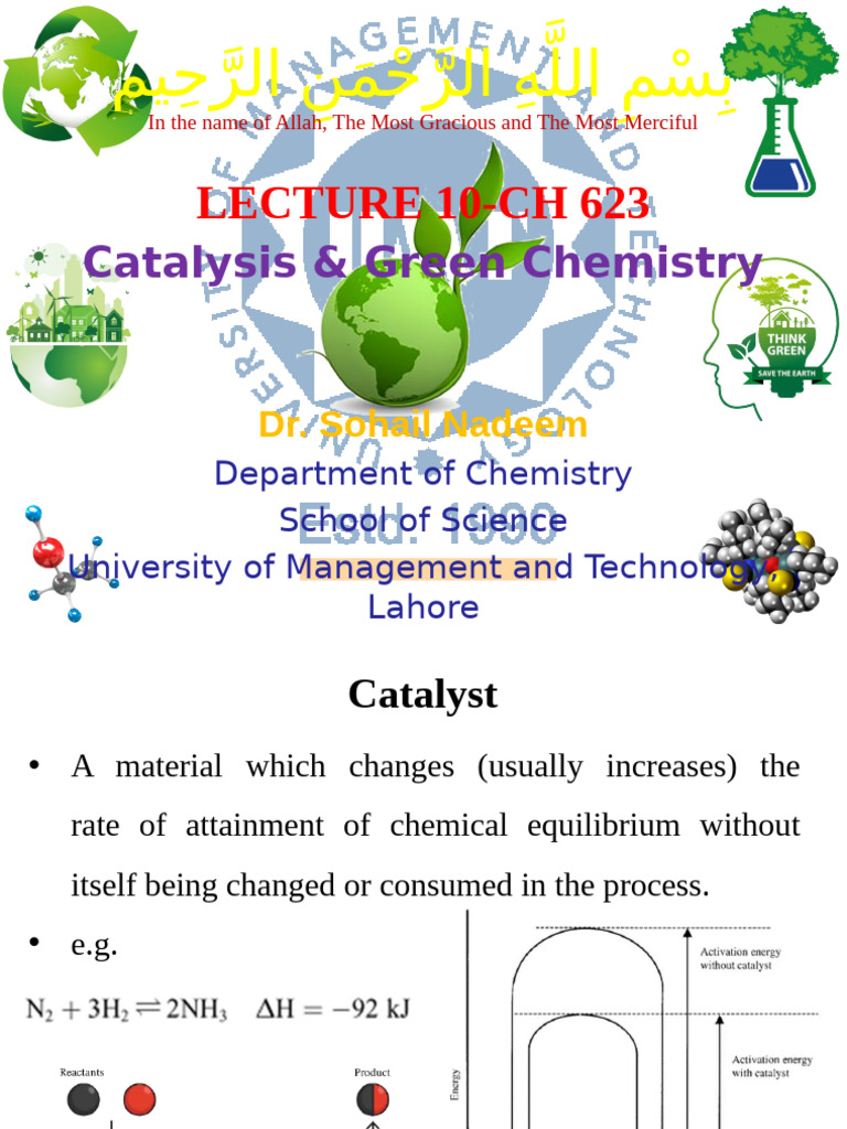 Catalysis and Green Chemistry Overview | PDF | Catalysis | Zeolite