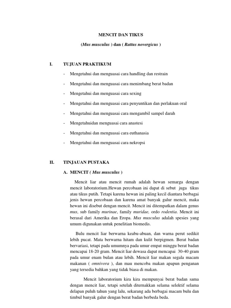 Laporan Ilmu Hewan Lab