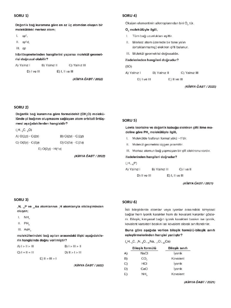 Çıkmış Sorular 2 | PDF
