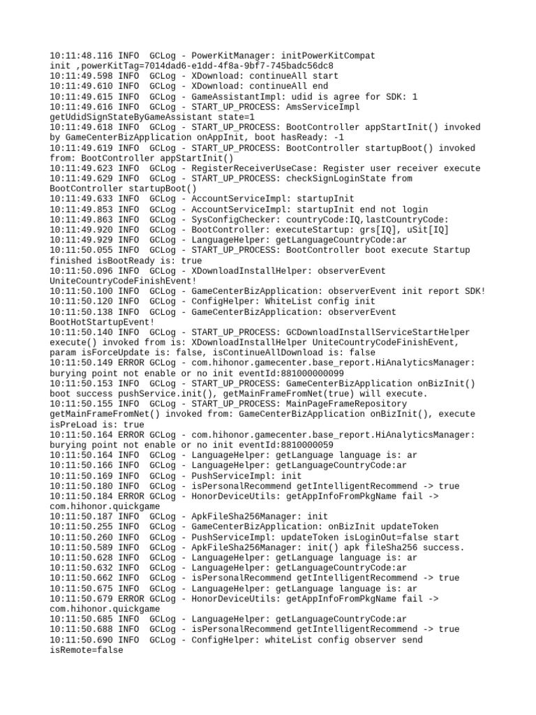 GameCenter Initialization Log Analysis | PDF | Computer Data | Computer ...