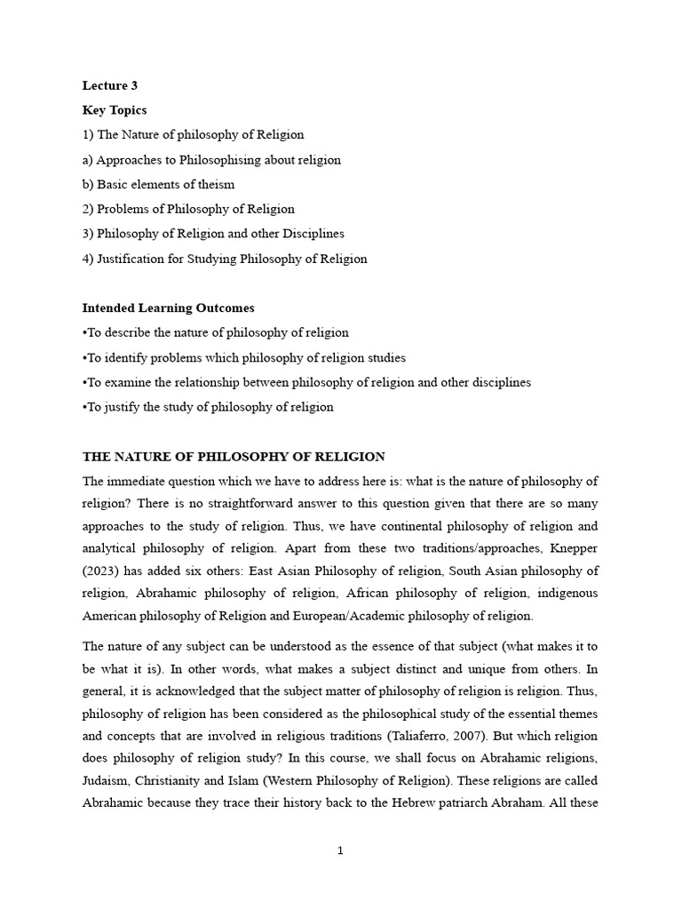 Phil Religion-Skeleton Notes | PDF | Philosophy Of Religion | Analytic ...