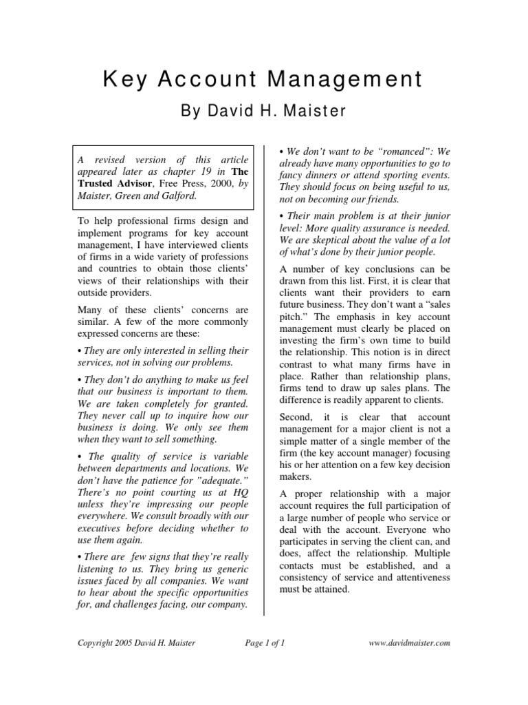 Key Account Management 745 | PDF | Sales | Economies