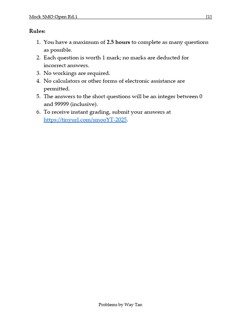 Mock SMO Open Round 1 Problems | PDF | Perpendicular | Mathematics