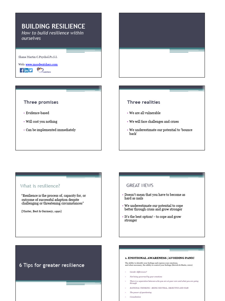 Build Resilience: 6 Essential Tips | PDF | Psychological Resilience ...
