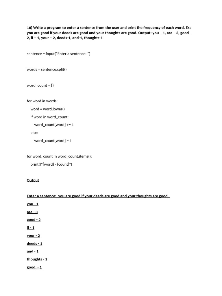 Word Frequency Counter Program | PDF