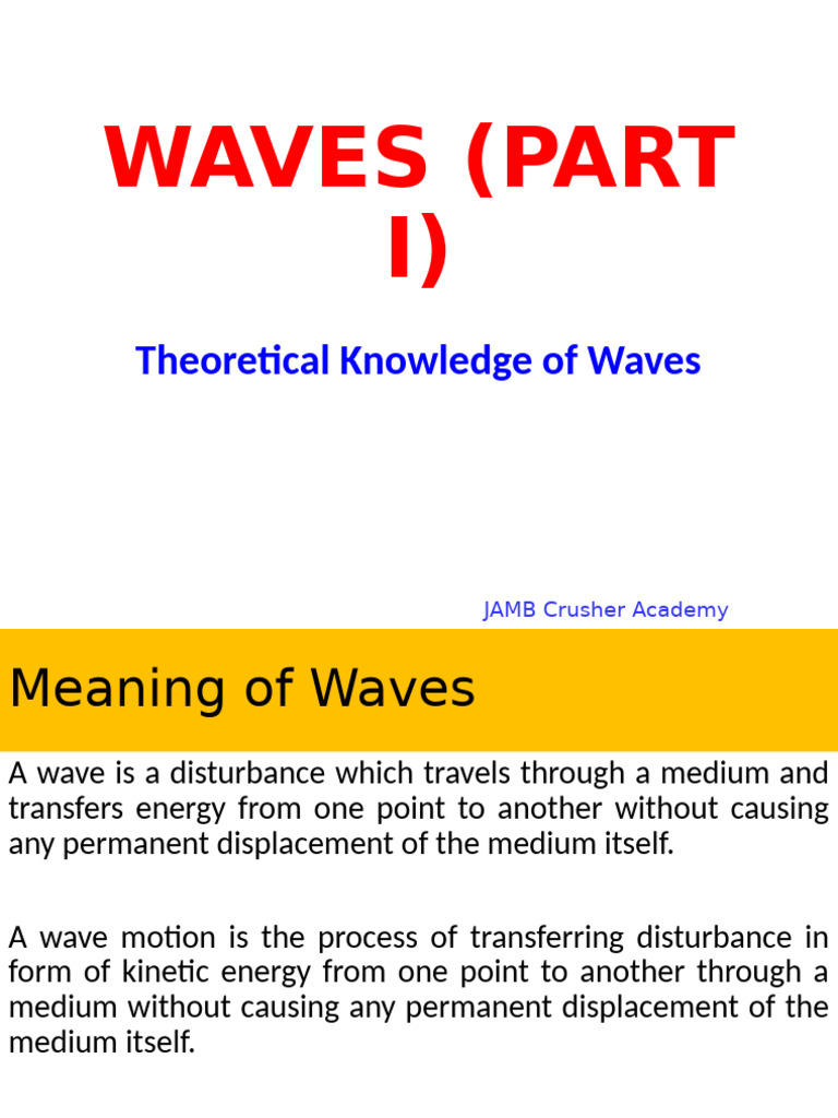 Waves (Part I) | PDF