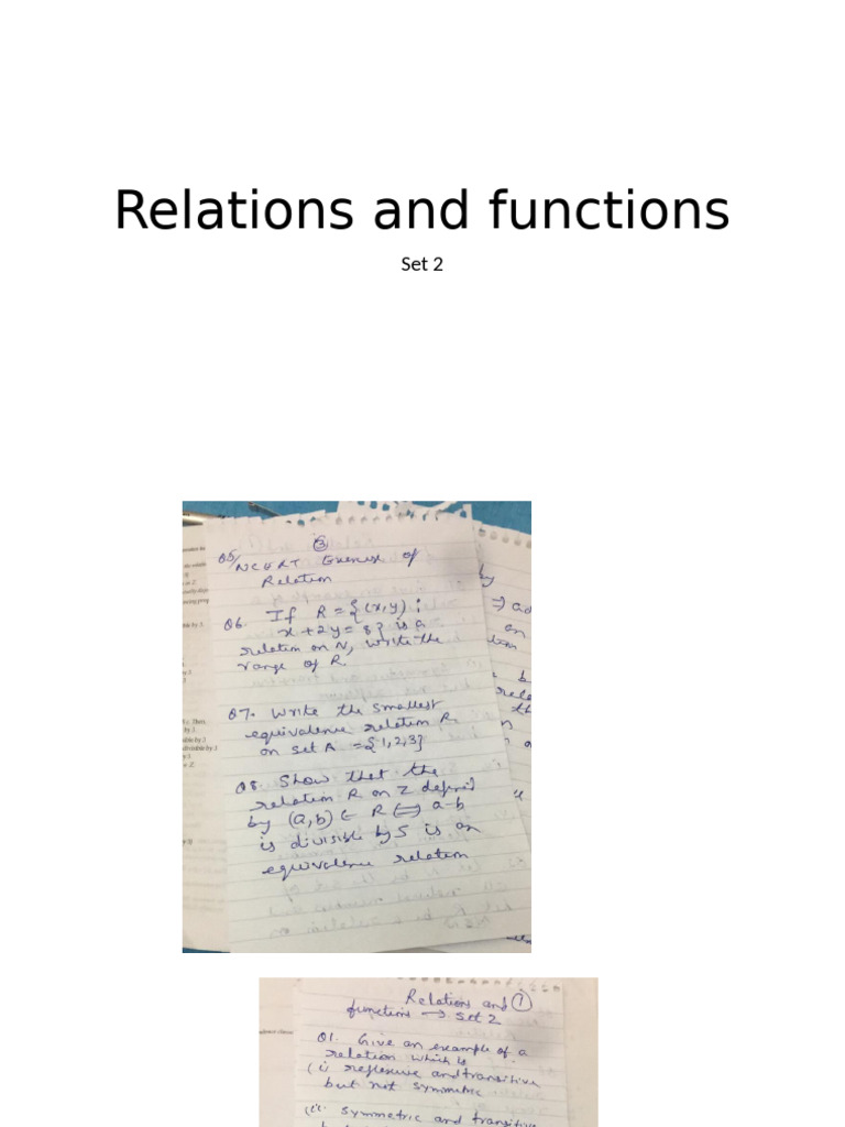 Relations and Functions Set - 2 | PDF