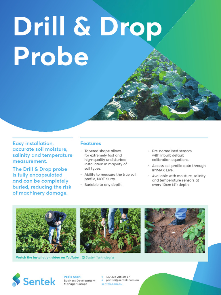Sentek Drill & Drop Probe Overview | PDF | Soil | Salinity